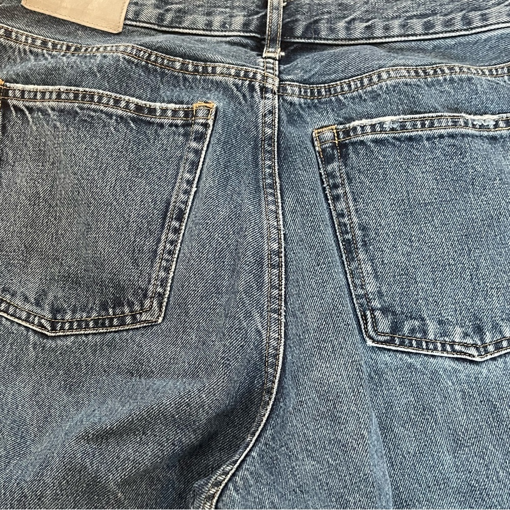 Everlane 90s Way High Organic Cotton Classic Blue Straight Wide Leg Cute Jeans - Picture 14 of 15